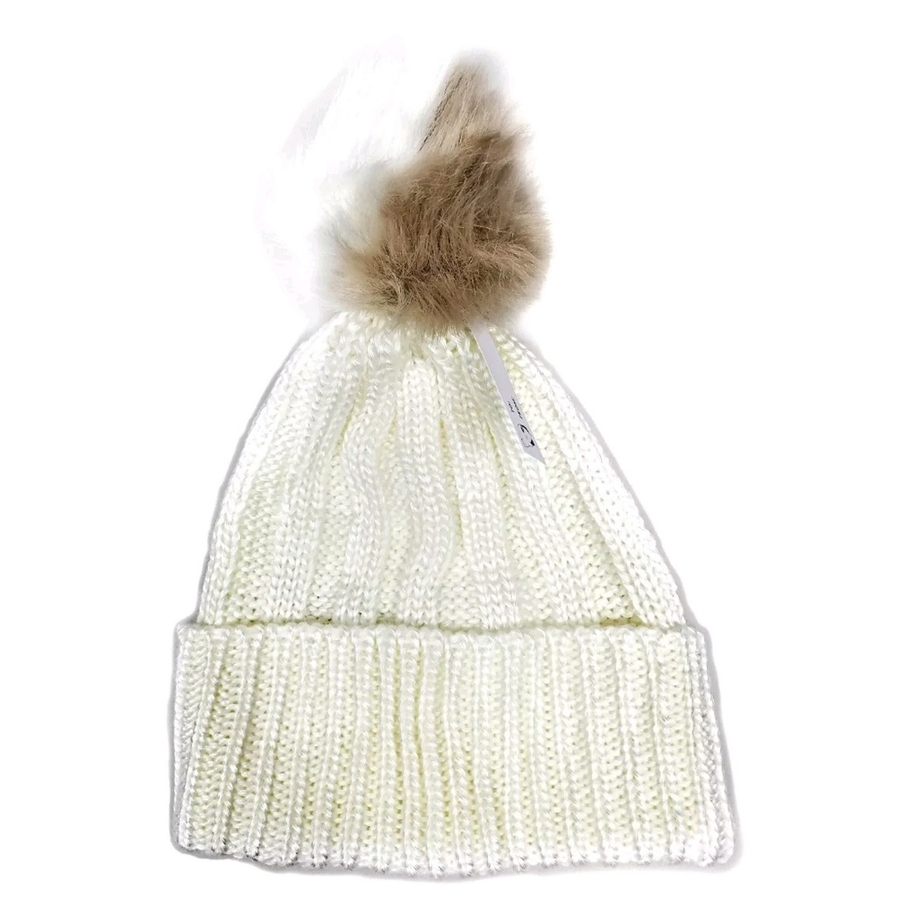 ❄3/$20 BCBGeneration Faux Fur Pom Pom Beanie - Picture 5 of 6